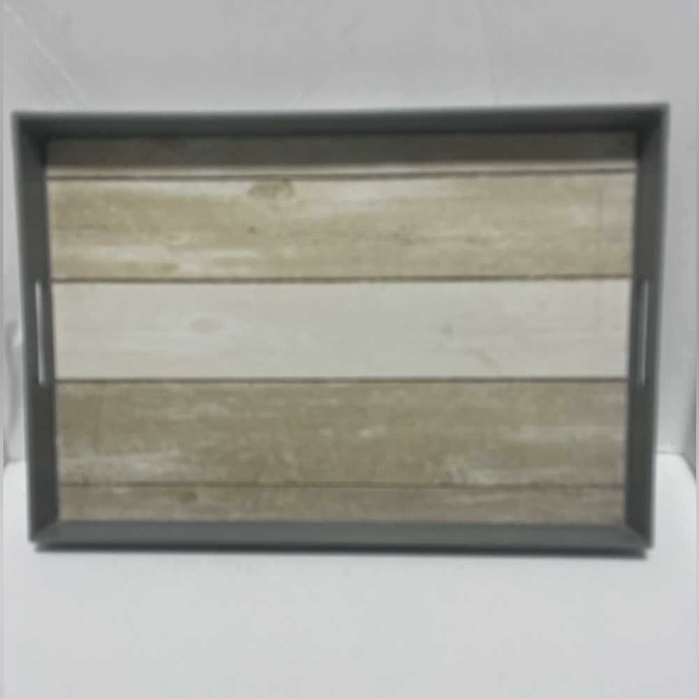 Rustic Gray and Tan Serving Tray or Vanity Tray